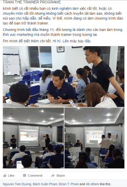 Như mình tự dưng nghĩ là cần làm điều này, thế là mình post facebook thôi. Và đối với cái này, mình làm thật luôn :) Còn tất nhiên ở dưới comment có thêm rất nhiều bạn góp ý cho mình. Như vậy rõ ràng rất tốt để bạn bắt đầu cho một đam mê đó.